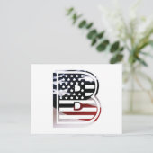 Monogram B USA Flag Postkarte (Stehend Vorderseite)
