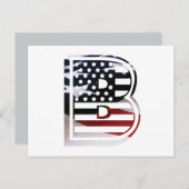 Monogram B USA Flag Postkarte (Vorne/Hinten)
