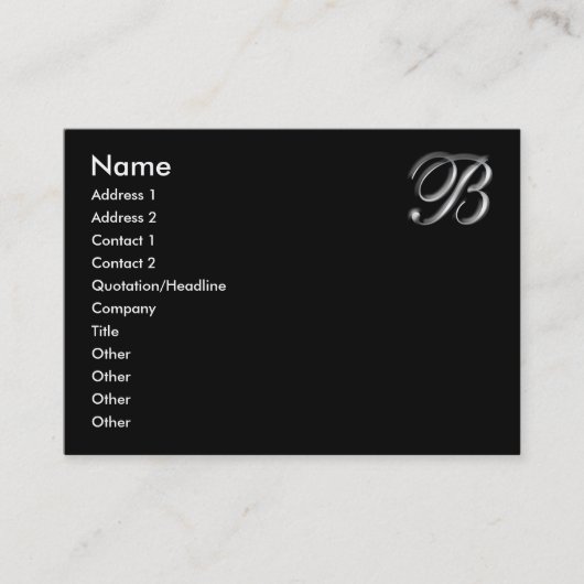 Monogram B-Visitenkarten Visitenkarte (Vorderseite)