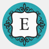 Monogram Baby Announction Umschlag Aufkleber (Vorderseite)