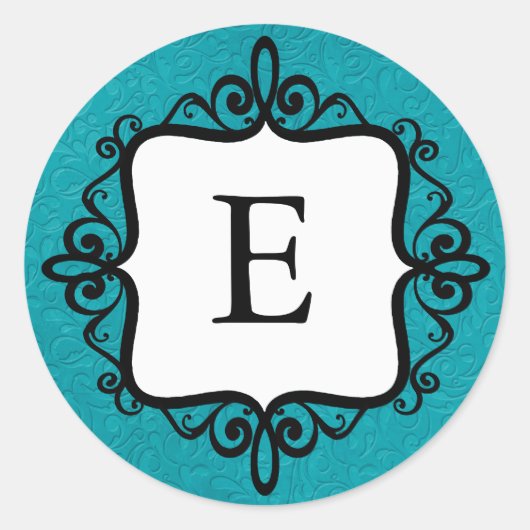 Monogram Baby Announction Umschlag Aufkleber (Vorderseite)