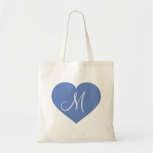 Monogram Baby Blue Heart Tragetasche