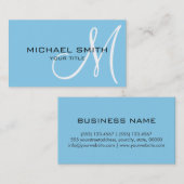 Monogram Baby Blue Visitenkarte (Vorne/Hinten)