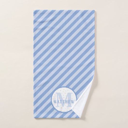 Monogram Baby Boy Blue Handtuch (Handtuch)