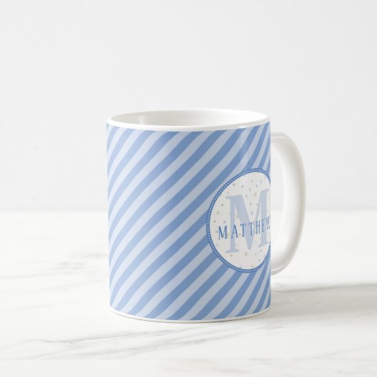 Monogram Baby Boy Blue  Kaffeetasse (VorderseiteRechts)