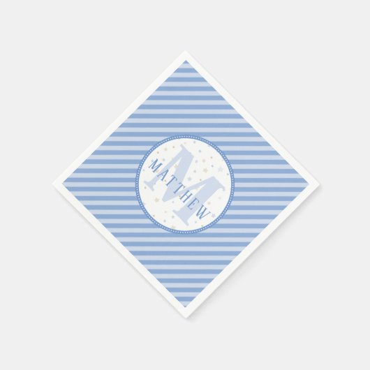 Monogram Baby Boy Blue Serviette (Ecke)