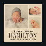 Monogram Baby Foto Collage Print on Wood Holzleinwand<br><div class="desc">Fügen Sie drei Ihrer Lieblings-Neugeborenen-Fotos hinzu, um ein einzigartiges Foto Collage Holzwart Druck zu schaffen. Personalisieren Sie das Design mit dem Namen Ihres Babys Monogramm und Geburtstag, Geburtsdaten oder anderen benutzerdefinierten Text. Klicken Sie auf Anpassen, um Fotos zu verschieben oder Textfarben und Schriftart zu ändern, um ein einzigartiges Design zu...</div>