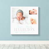 Monogram Baby Foto Collage Wrapped Canvas Print Leinwanddruck (Insitu (Holzboden))