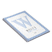 Monogram Baby Memory Journal. Blau und Weiß Notizblock (Rechte Seite)