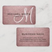 Monogram Baby Pink Leaather Look Visitenkarte (Vorne/Hinten)