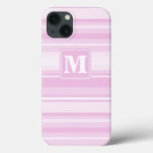 Monogram Baby Pink Streifen Case-Mate iPhone Gehäu Case-Mate iPhone Hülle (Rückseite)