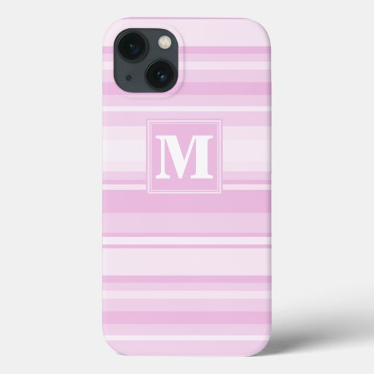 Monogram Baby Pink Streifen Case-Mate iPhone Gehäu Case-Mate iPhone Hülle (Rückseite)
