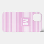 Monogram Baby Pink Streifen Case-Mate iPhone Gehäu Hülle (Rückseite (Horizontal))