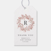 Monogram Babydusche danke Geschenkanhänger (Vorderseite)