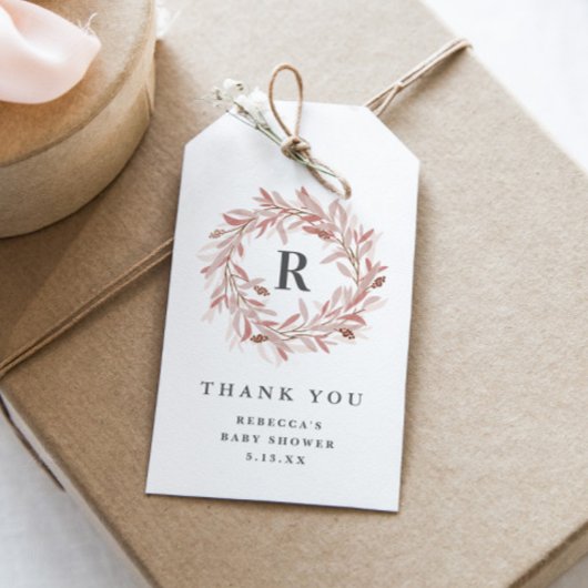 Monogram Babydusche danke Geschenkanhänger