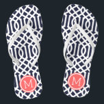 Monogram Badesandalen<br><div class="desc">Maßgeschneiderte,  bedruckte Flop-Sandalen mit einem stilvollen,  modernen Trellis-Muster und einem eigenen Monogramm oder einem anderen Text in einem Kreisrahmen. Klicken Sie auf Anpassen,  um Schriftart und Farben zu ändern oder eigene Bilder hinzuzufügen,  um ein einzigartiges Design zu erstellen!</div>