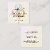 Monogram Balloons Event Plane Quadratische Visitenkarte (Vorne/Hinten)