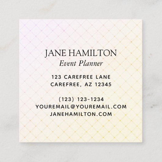 Monogram Balloons Event Plane Quadratische Visitenkarte (Rückseite)