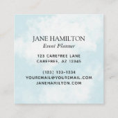 Monogram Balloons Event Plane Quadratische Visitenkarte (Rückseite)