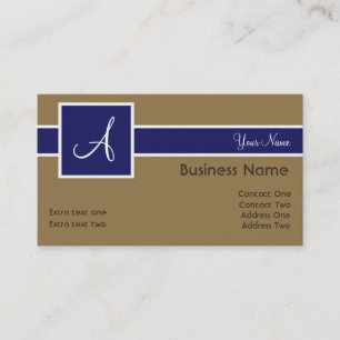 Monogram Band Royal & Bronze Business Cards Visitenkarte
