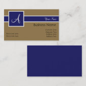 Monogram Band Royal & Bronze Business Cards Visitenkarte (Vorne/Hinten)