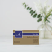 Monogram Band Royal & Bronze Business Cards Visitenkarte (Stehend Vorderseite)