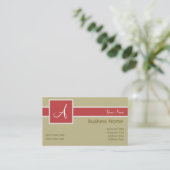 Monogram Band Sand & Lmon Business Cards Visitenkarte (Stehend Vorderseite)
