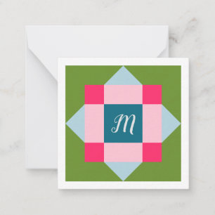 Monogram Barn Quilt Mitteilungskarte