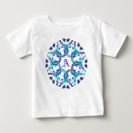 Monogram.Baroque-Element. Baby T-shirt (Vorderseite)