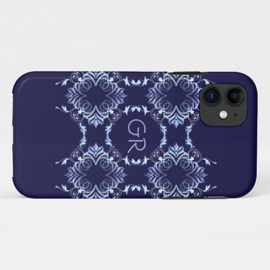 Monogram.Baroque Element Case-Mate iPhone Hülle (Rückseite (Horizontal))