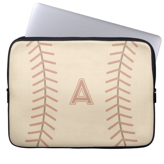 Monogram Baseball Notebook Sleeve Geschenk (Vorderseite)