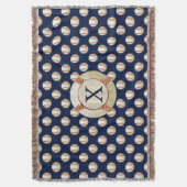 Monogram Baseball Sportmuster Decke (Vorderseite Vertikal)