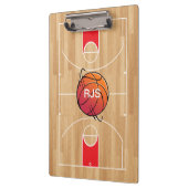 Monogram Basketball auf Basketball Court Klemmbrett (Links)