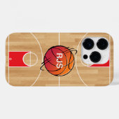 Monogram Basketball auf Basketballfeld Case-Mate iPhone Hülle (Rückseite (Horizontal))