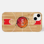 Monogram Basketball auf Basketballfeld Case-Mate iPhone Hülle (Rückseite (Horizontal))