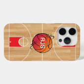 Monogram Basketball auf Basketballfeld Case-Mate iPhone Hülle (Rückseite (Horizontal))