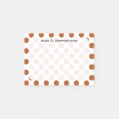 Monogram Basketball Balls auf Weiß Post-it Klebezettel (Vorderseite)