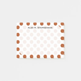 Monogram Basketball Balls auf Weiß Post-it Klebezettel