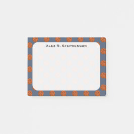 Monogram Basketball Balls on Blue Jeans Blue Post-it Klebezettel