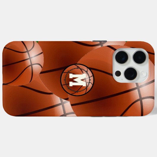 Monogram Basketball Case-Mate iPhone Hülle (Rückseite (Horizontal))