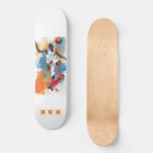 Monogram Basketball Einzigartiges Design-Skateboar Skateboard (Vorderseite)