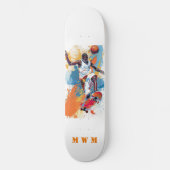 Monogram Basketball Einzigartiges Design-Skateboar Skateboard (Vorderseite)