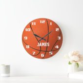 Monogram Basketball Große Wanduhr (Zuhause)