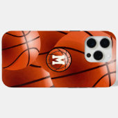 Monogram Basketball iPhone Case (Rückseite (Horizontal))