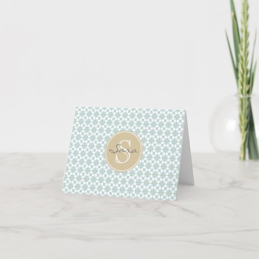Monogram-Batik-Retro-Notecards (Vorderseite)
