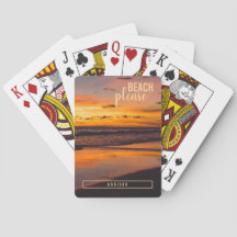 Monogram Beach Bitte tropischer Orange Sonnenunter