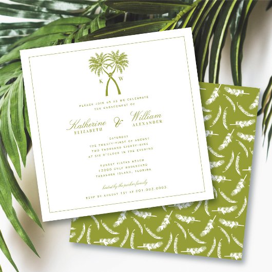 Monogram Beach Engagement Party für Knotted Palm T Einladung