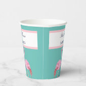 Monogram Beach House Aquamarin Flamingos Marine Bl Pappbecher (Rechts)