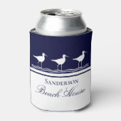 Monogram Beach House Marine Blue Sandpipers Dosenkühler (Kanne Vorderseite)