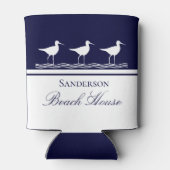 Monogram Beach House Marine Blue Sandpipers Dosenkühler (Rückseite)